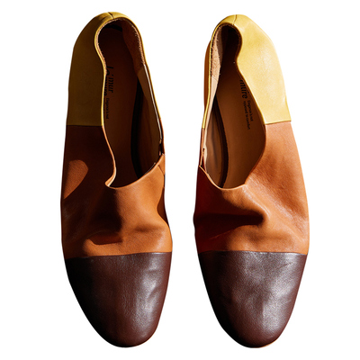 Le'Murmure拼色褶皱单鞋