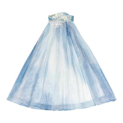 汉尚华莲原创仙气汉服2024新款碧波云影唐制改良诃子裙汉元素套装