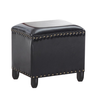 美式小凳子小板凳沙发凳方凳家用实木皮凳子试衣间KTV客厅换鞋凳