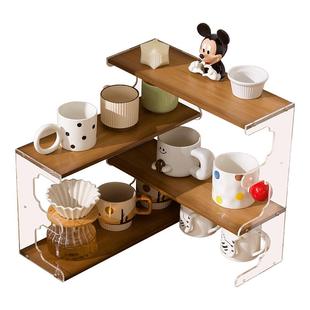 水杯子收纳置物架桌面杯架马克杯水吧咖啡茶具储物餐边柜多层家用