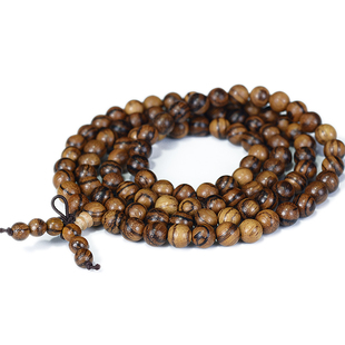 越南白沙沉手链108颗念珠香木手串女士毛衣链木质文玩地摊佛珠