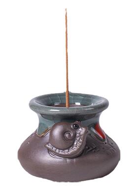 陶瓷鱼篓复古禅意线香插座