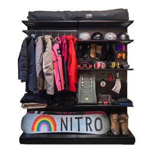 洞洞板装备墙徒步户外展示架落地爬山滑雪登山露营收纳置物架