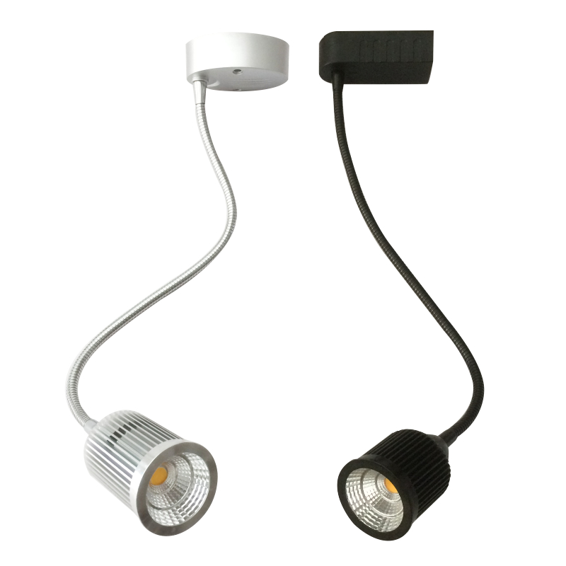 led软管射灯10w12w15w长杆弯曲蛇形cob轨道灯背景墙壁灯明装吸顶
