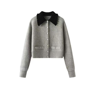 骄阳似我聂曦光赵今麦同款翻领短款针织开衫女2026高级感毛衣上衣