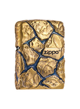 zippo打火机金属重甲裂纹金石