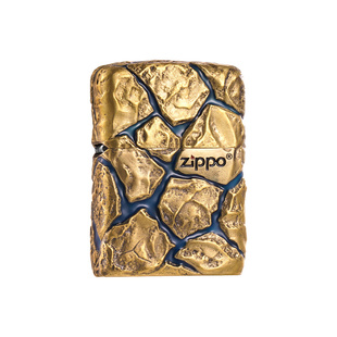 【新年礼物】zippo打火机裂纹金石重甲正品煤油防风商务男士收藏