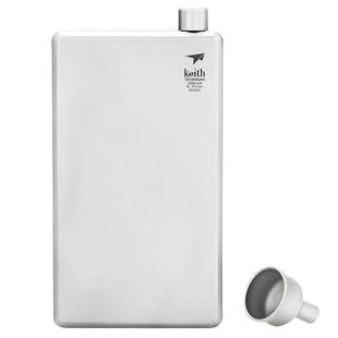 keith铠斯钛酒壶便携式轻质纯钛小酒壶配漏斗随身扁酒瓶高档酒壶