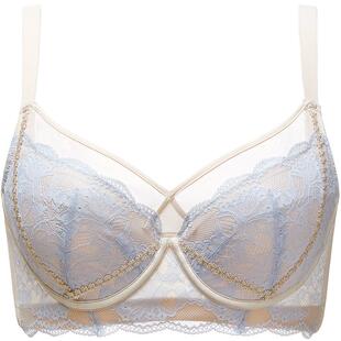 月色大码内衣女胖mm大胸上托防下垂收副乳薄款全罩杯大胸显小文胸