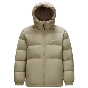 森马羽绒服男冬装80绒子宽松连帽外套肌理感街头潮流字母印花上衣