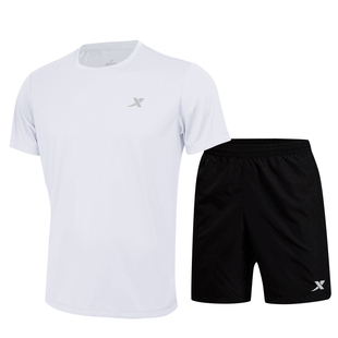 特步女装速干短袖短裤春季新款2026官方正品体考体测休闲运动套装