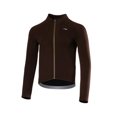 李宁男款抓绒长袖骑行服防风保暖