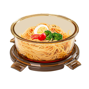 圆玻璃饭盒可微波炉加热专用碗带盖保温上班族餐盒水果便当保鲜盒