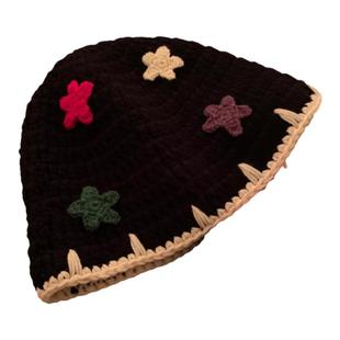 手工DIY钩织材料包星星渔夫帽子时尚精致秋冬保暖自制礼物显脸小