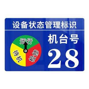 设备序号管理标志牌机台号带编号设备号码状态牌注塑机数号码提示牌运行状态停机待机维检修警示提示牌定制做