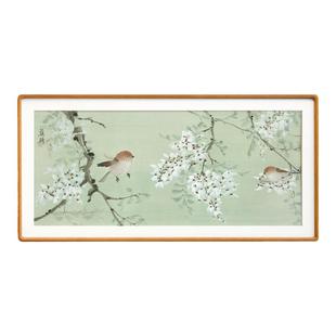 张英琦x工笔花鸟装饰画寓意好床头横版沙发背景墙新中式日式挂画