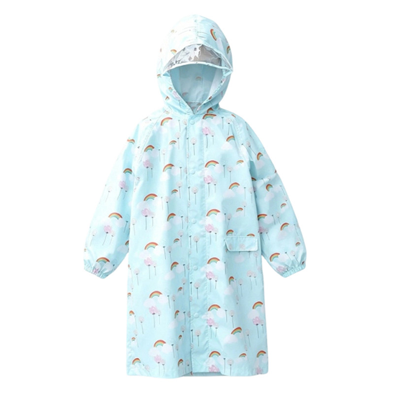 儿童连帽彩虹速干透气雨衣