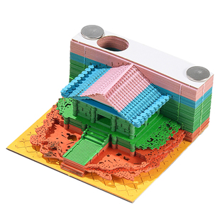 mini款3D立体纸雕便签纸小摆件中国风建筑模型手撕特价版活动礼品