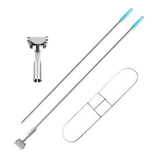 尘推杆加厚镀锌拖把杆子尘推夹子头尘推架排拖布支架平板拖把配件