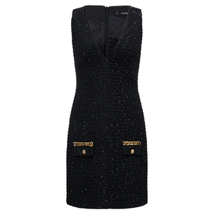 【商场同款-节庆穿搭】MAXRIENY精致复古黑金小香连衣裙高级感