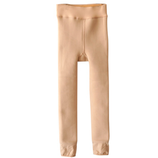 女中大童肉色加绒加厚踩脚打底裤东北一体绒肤色脚蹬棉裤保暖裤子