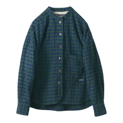 女式纯棉落肩格子衬衫休闲舒适