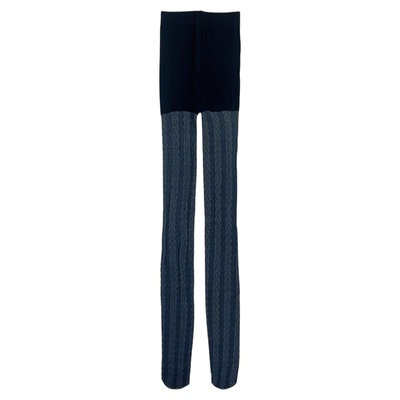 性感黑丝竖条纹提花美腿打底袜