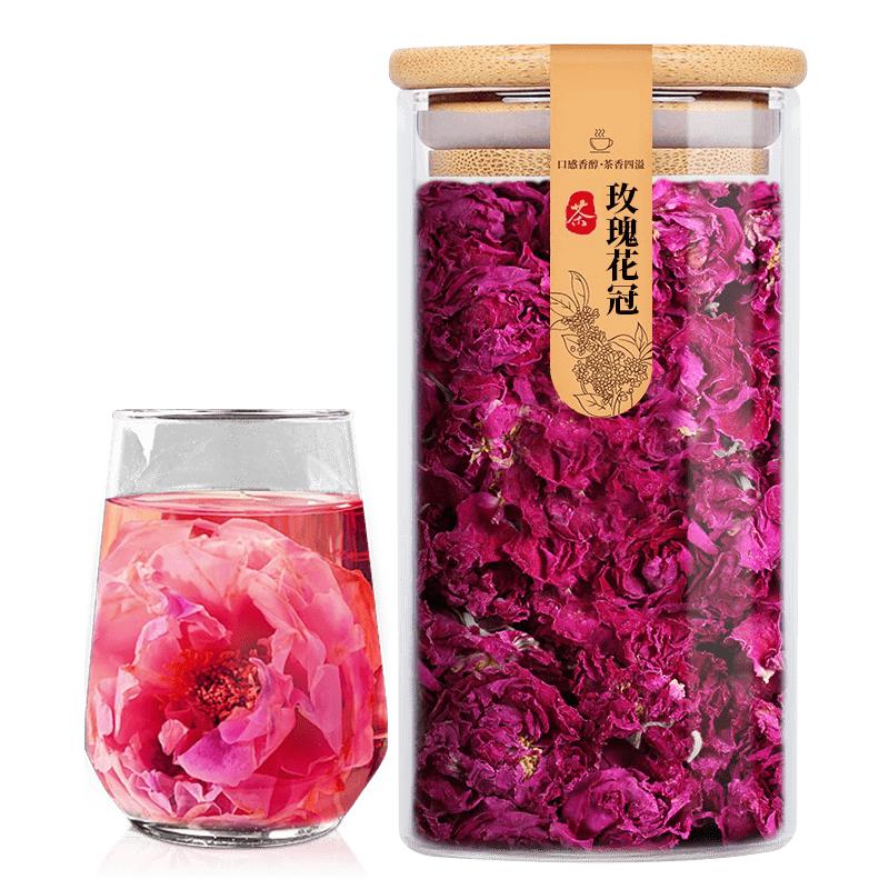 玫瑰花茶平阴玫瑰花冠重瓣红玫瑰正品山东干花朵花茶适合女生泡水
