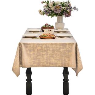 轻奢高级桌布防水抗菌Miss Peony法式新年烫金丝绒茶几餐桌垫台布