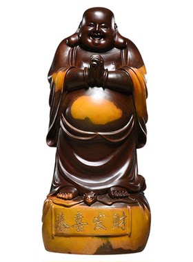 笑佛像乔迁新居开业礼品黑檀木雕
