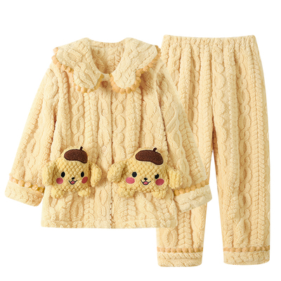 猫人女童睡衣分体家居服套装冬季