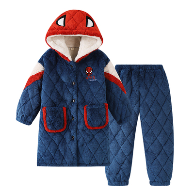 猫人儿童珊瑚绒家居服套装