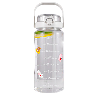 双饮大容量水杯水壶运动2000ml刻度塑料吸管杯子耐高温水瓶男女款