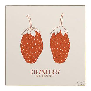 餐食时光 北欧餐厅装饰画美食水果饭厅厨房挂画双联樱桃草莓红色