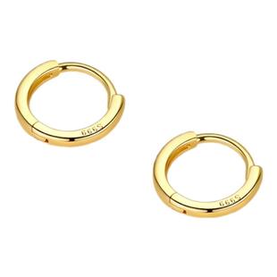 999纯银耳环女18K金色耳圈耳骨环圈圈耳饰素圈耳扣睡觉免摘耳钉