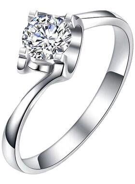 莫桑石简约百搭扭臂指环结求