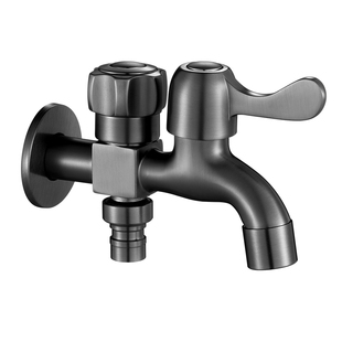 全铜洗衣机一进二出水龙头专用双控双出水一分二接头家用三通正品