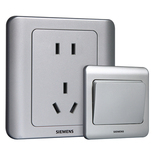 西门子开关插座远景彩银五孔86型家用二三插带开关官方旗舰店