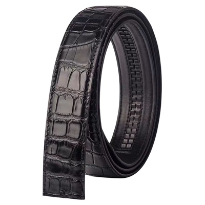 男款皮带替换带身不带头裤腰带男士真皮自动扣板扣打孔商务鳄鱼纹