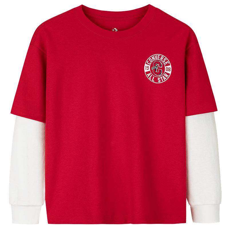 【CNY新年系列】匡威童装男童长袖T恤春新款红色新年本命年打底衫