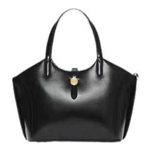 摩西奶奶复古菜篮子托特包通勤斜挎牛皮极简包2026年新款菜篮子包