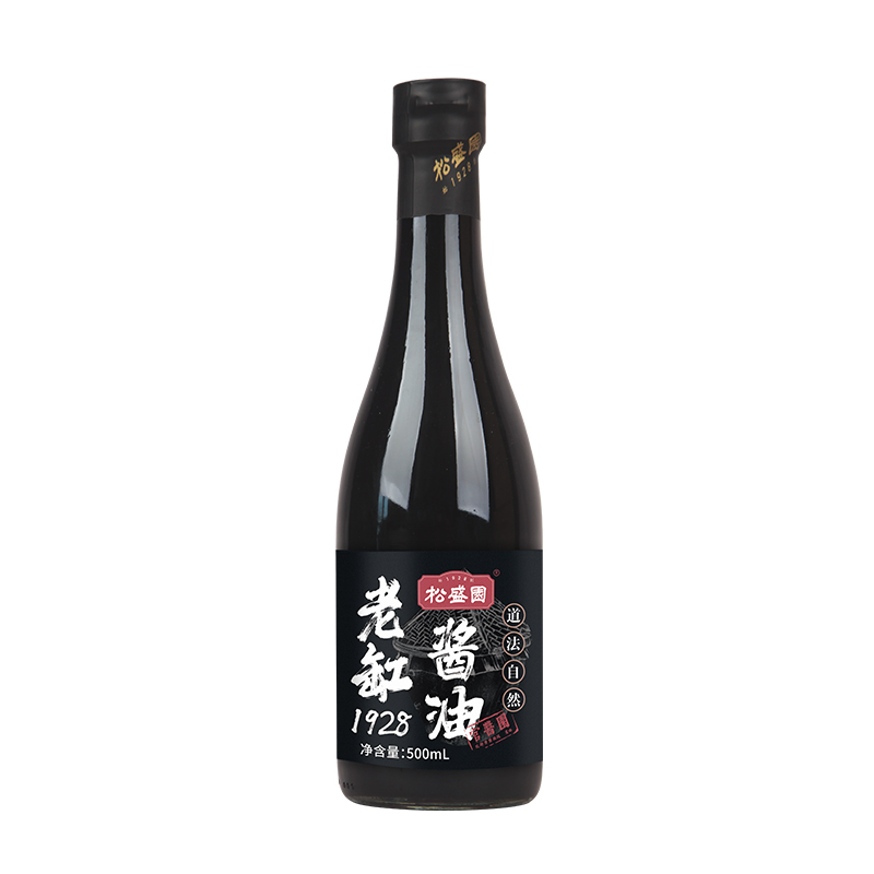 松盛园零添加古法酱油 缸晒生蘸红烧老缸酿造生抽老抽500ml瓶装