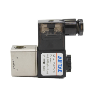 亚德客2V025-08-06二位二通24v一进一出电磁阀220V控制阀气动水阀