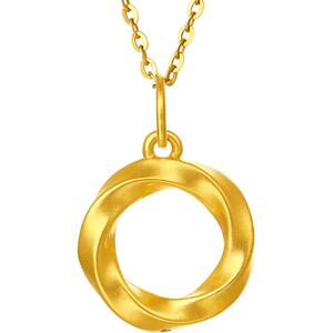 周六福黄金吊坠女定价莫比乌斯环挂坠坠子足金正品送女友圣诞礼物
