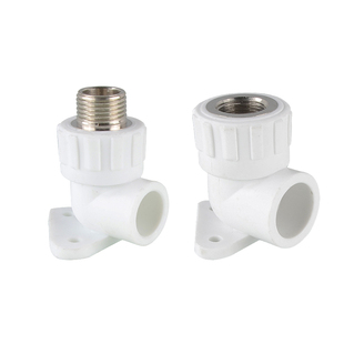 4分20PPR内丝带座弯头6分25内牙管件PPR热熔水管外丝座弯接头配件