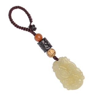 高档天然玉石十二生肖钥匙扣12属相个性汽车挂件创意兔猴虎马鸡鼠