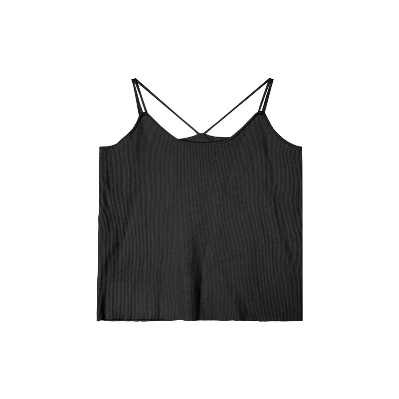 多巴胺坑条感亲肤美背修身打底内搭百搭背心毛线吊带春 安妮森林