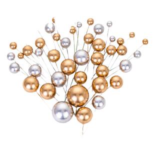 10个装金球银球蛋糕装饰品金色银色彩色球许愿球插件摆件烘焙配件