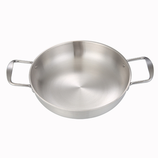 特厚不锈钢双耳锅酸菜鱼盆海鲜部队锅肉蟹煲辛拉面商用创意干锅仔