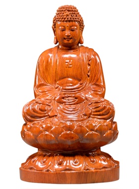 木雕神像大日如来佛祖摆件工艺品